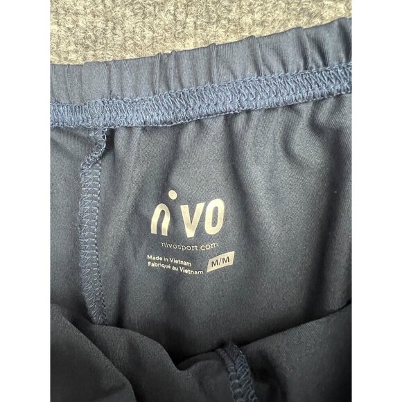 Nivo Shorts Women's Medium Navy Blue Pull On Elastic Waist Athletic Hi Rise - Picture 2 of 7